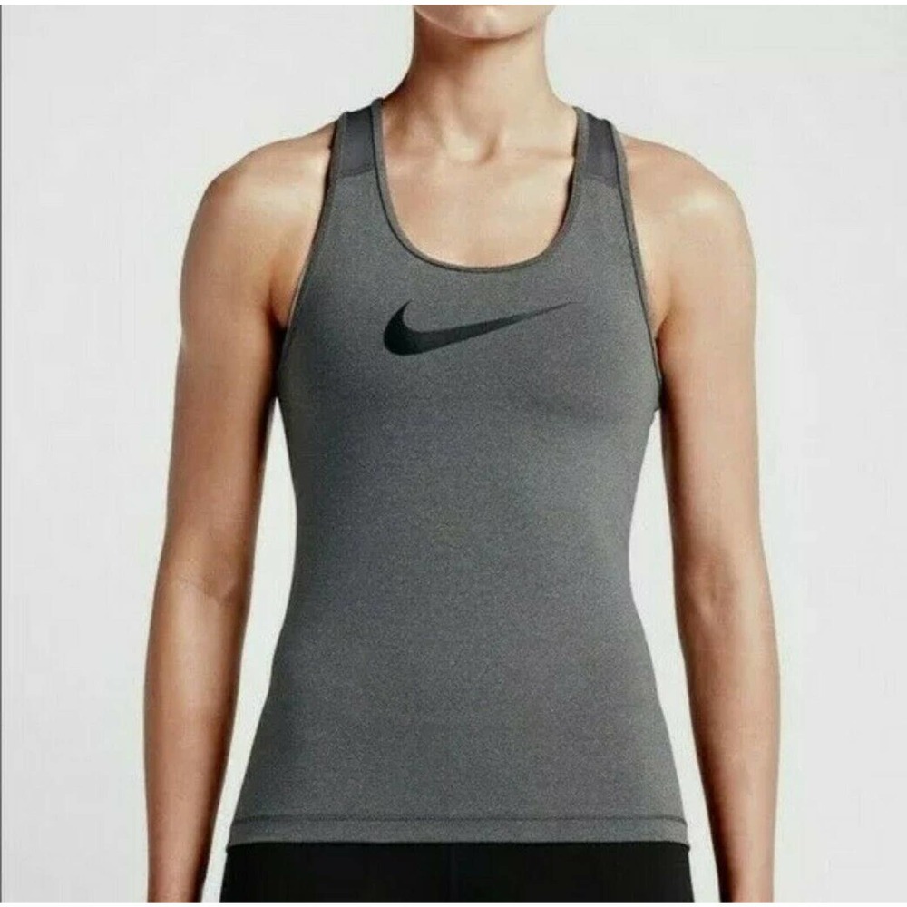 Nike Dri-Fit Pro Cool Swoosh Logo Gray Racerback Tank Women's Small 725489-021